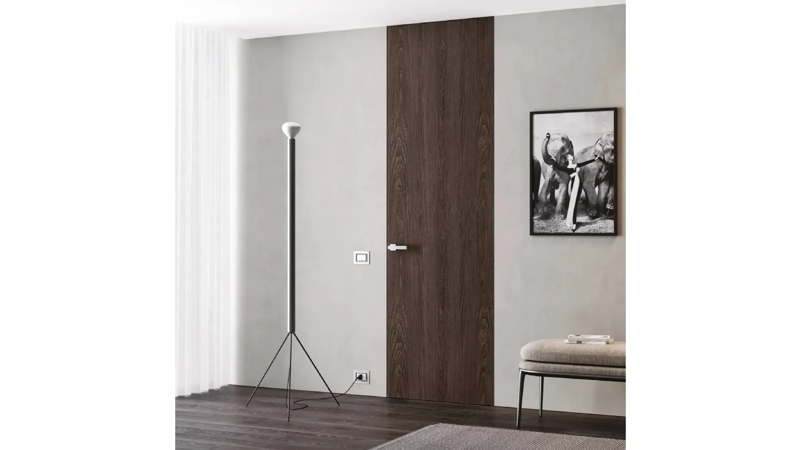 Porta per interni in laminato Filomuro Texture Materik Bruno di BiHome