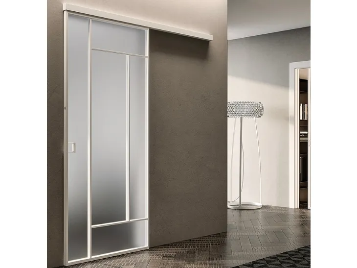 Porta per interni Glass Bianco Colorado con telaio in alluminio di BiHome