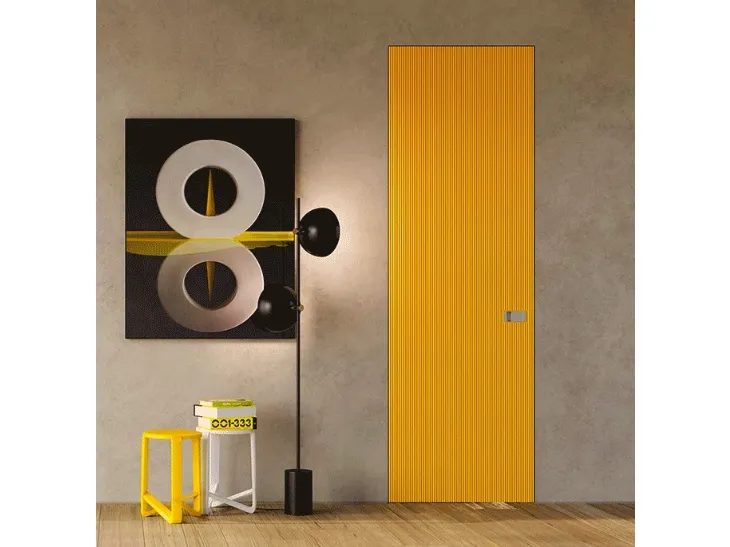 Porta per interni battente in laccato Giallo Filomuro Millerighe di BiHome