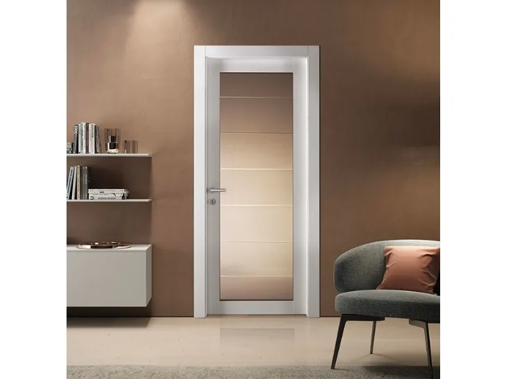 Porta per interni Grafite 301V Blank in vetro e laminato di BiHome