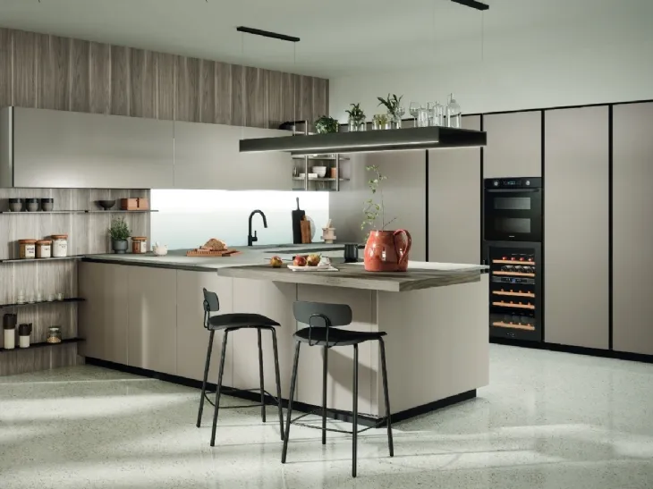 Cucina Moderna con penisola Aria Tech 04 di Forma Cucine