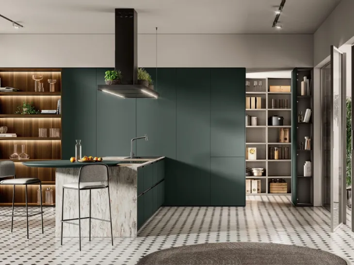 Cucina Moderna con penisola Linea di Colombini Casa Artec