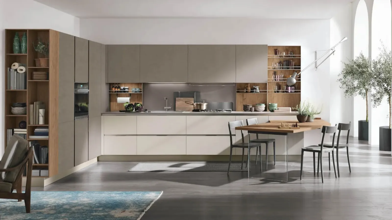 Cucina Moderna angolare con penisola Infinity di Stosa